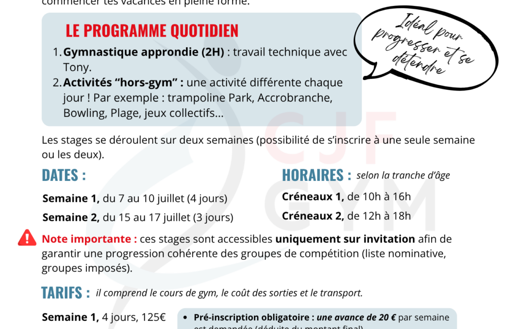 Stage été compétiteurs FED A