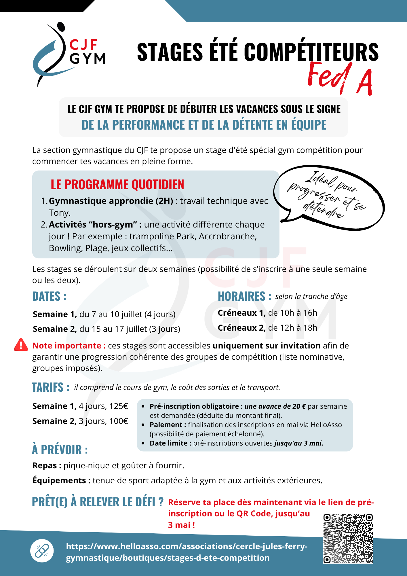 Stage été compétiteurs FED A
